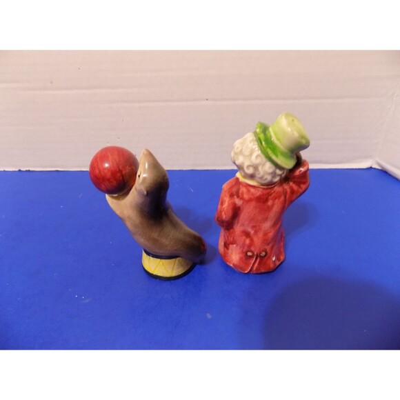 Vintage Circus Clown and Seal Salt & Pepper Shakers Japan Rare - Picture 2 of 4